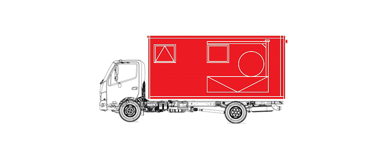 Фургон с окнами для временного проживания людей (автодом)